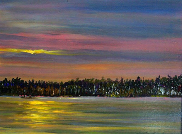 Canoe at Sunset - John Olin Gardiner